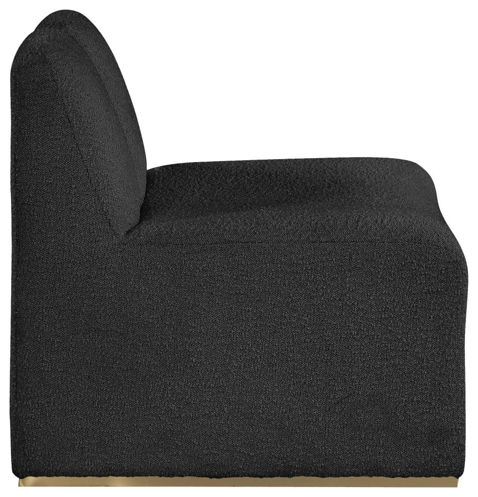 Alta Boucle Fabric Upholstered Accent Chair, Black