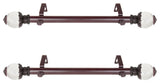 Glossy Side Curtain Rods 12-20", Mahogany