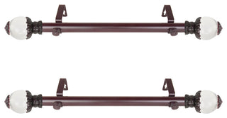 Glossy Side Curtain Rods 12-20", Mahogany