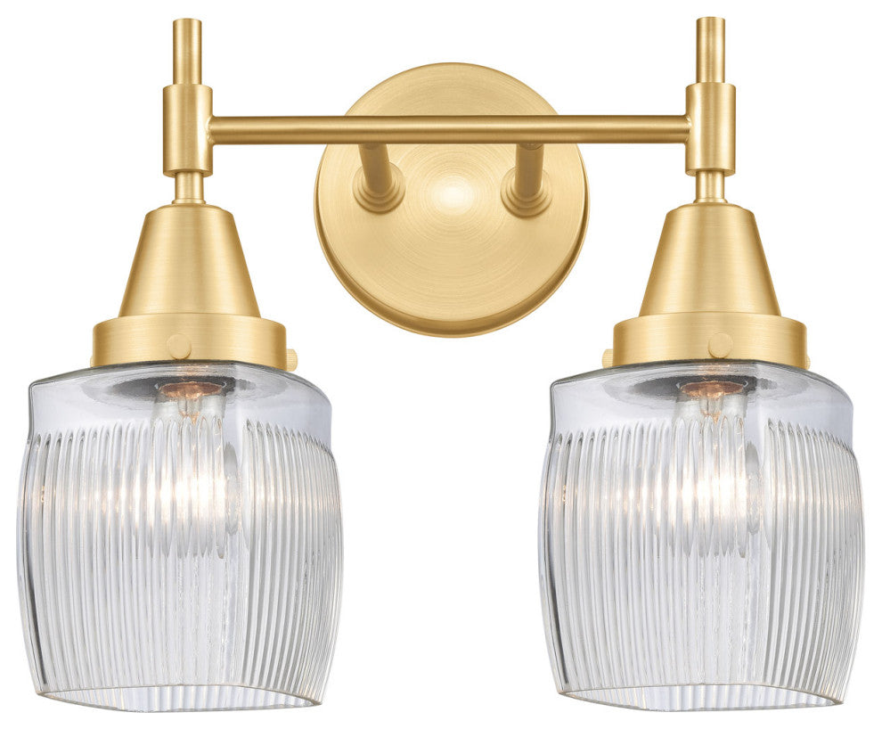 Innovations 447-2W-SG-G302-LED 2-Light Bath Vanity Light, Satin Gold