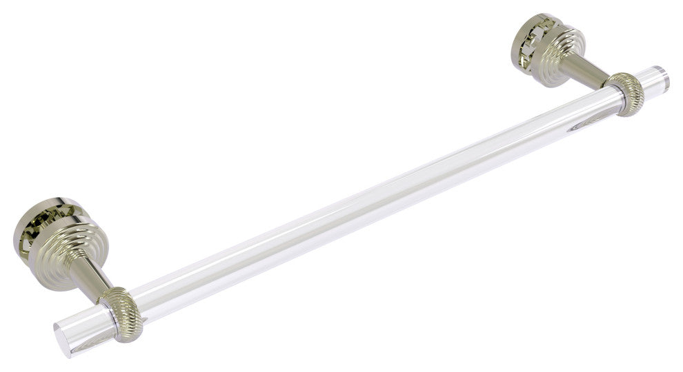 Pacific Beach 18" Shower Door Towel Bar with Twisted Accents, Polished Nickel