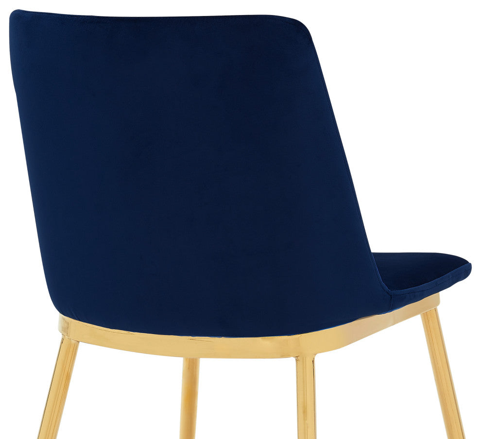 Messina Blue Velvet 7-Piece Rectangular Dining Set
