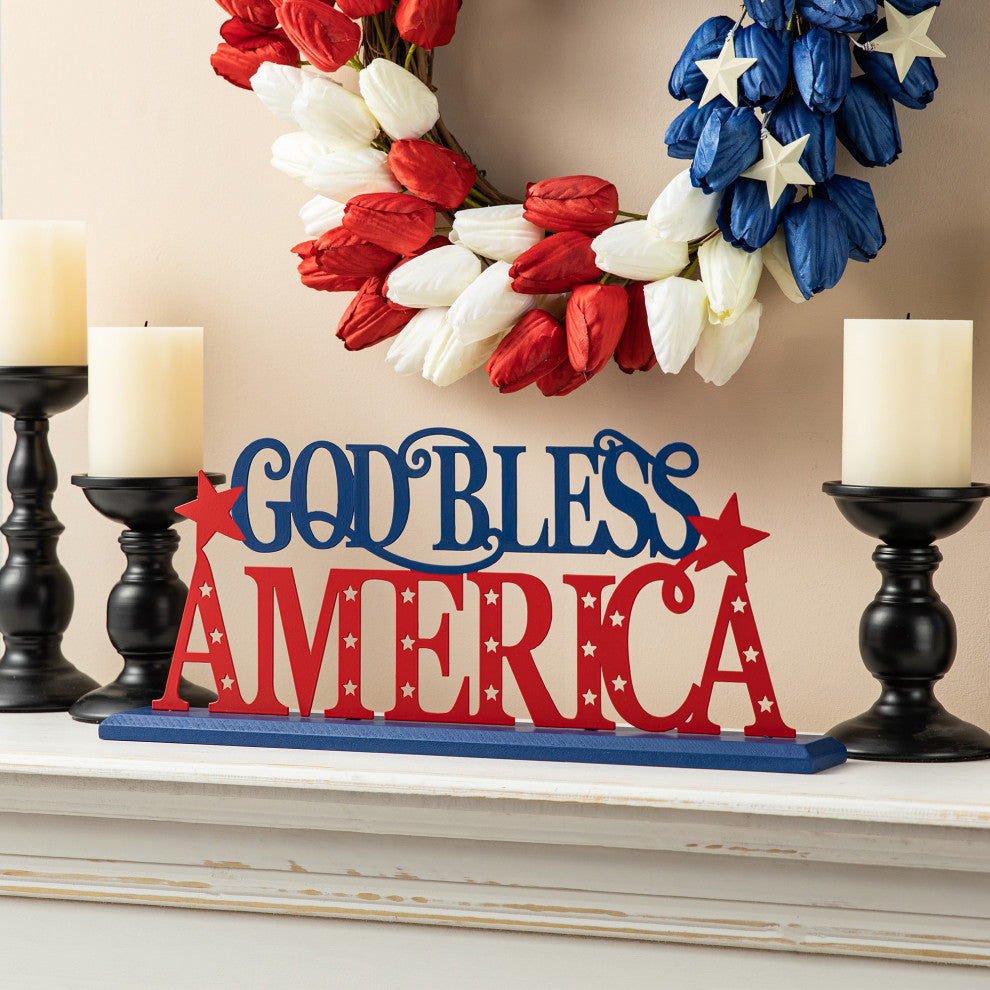 18"L "God Bless America" Table Decor