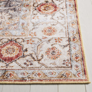 Safavieh Arizona Machine-Washable Collection ARZ305 Rug, Beige/Rust, 2'6"x8'