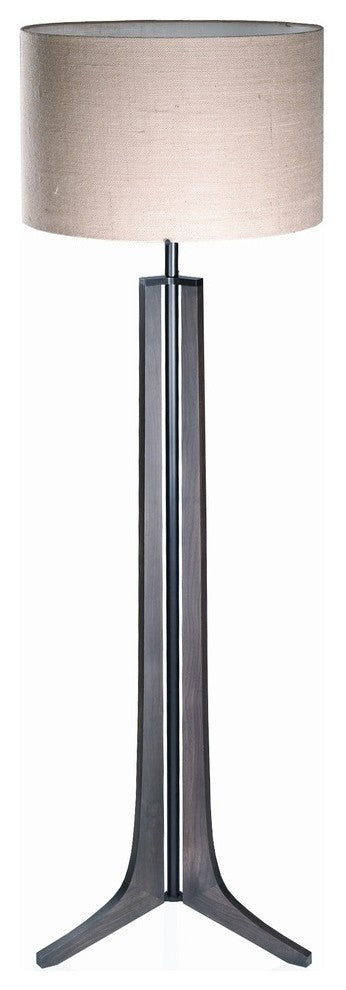 Forma - LED Floor Lamp - Burlap Shade, Oiled Walnut, Black Anodized Aluminum