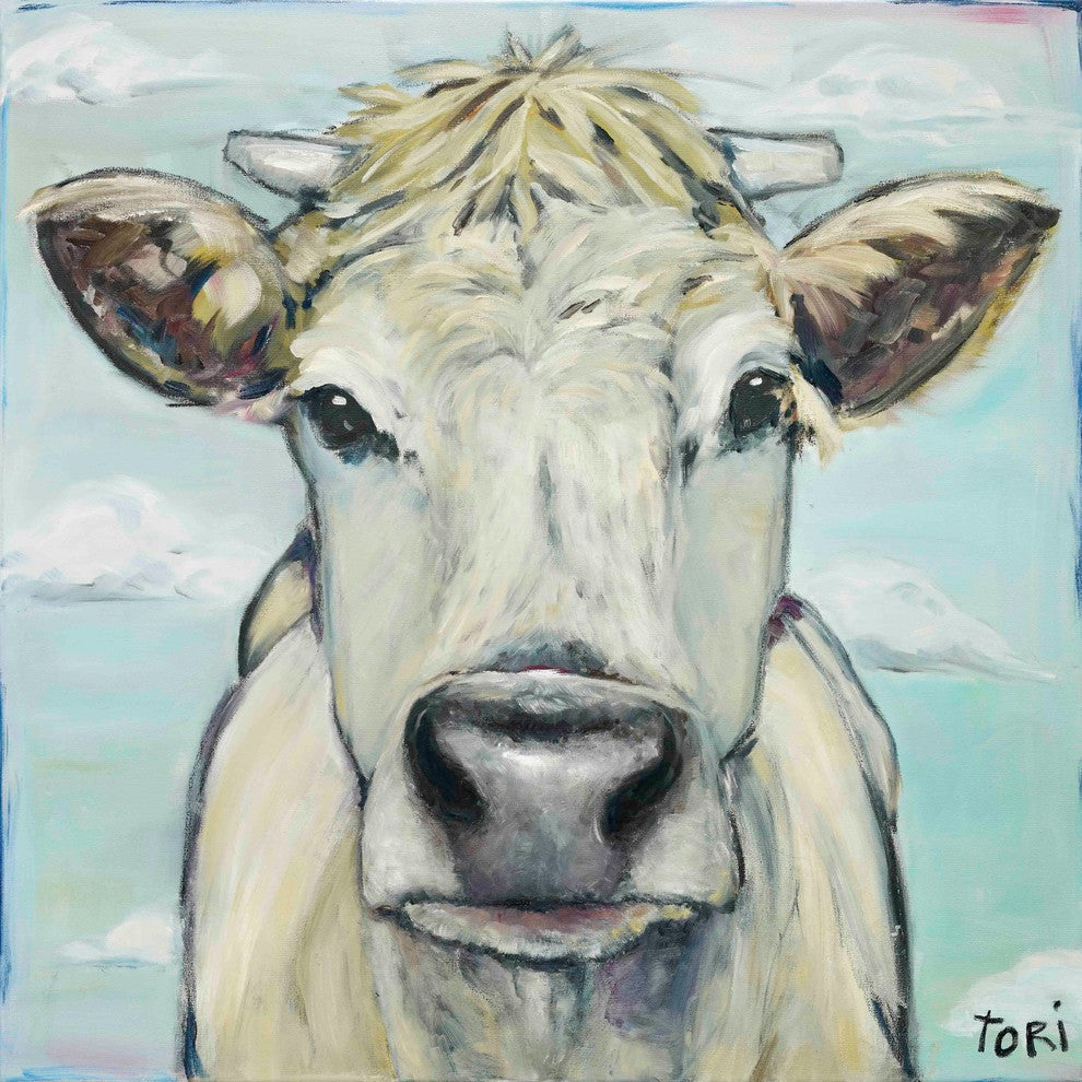 "When Cows Fly" Painting Print on Canvas by Tori Campisi