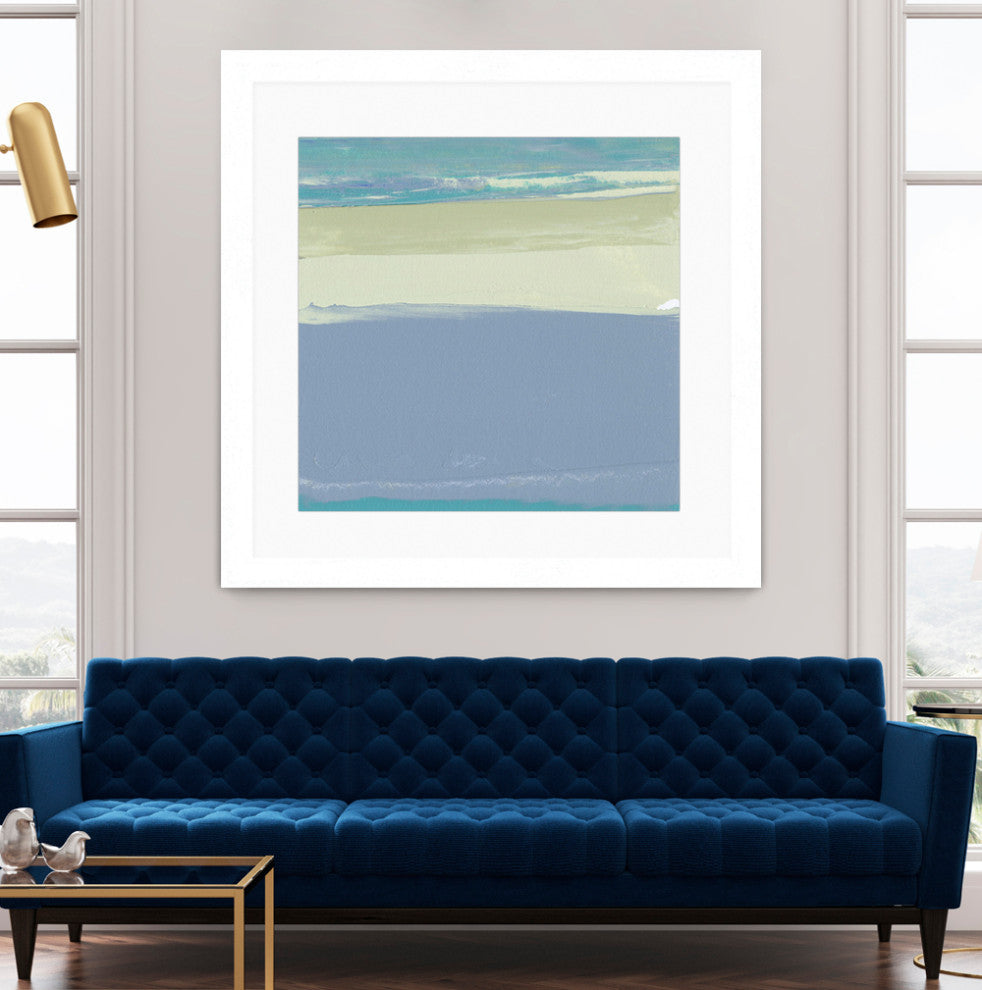 "Blue Coast I" Matted and Framed, 36" x 36"