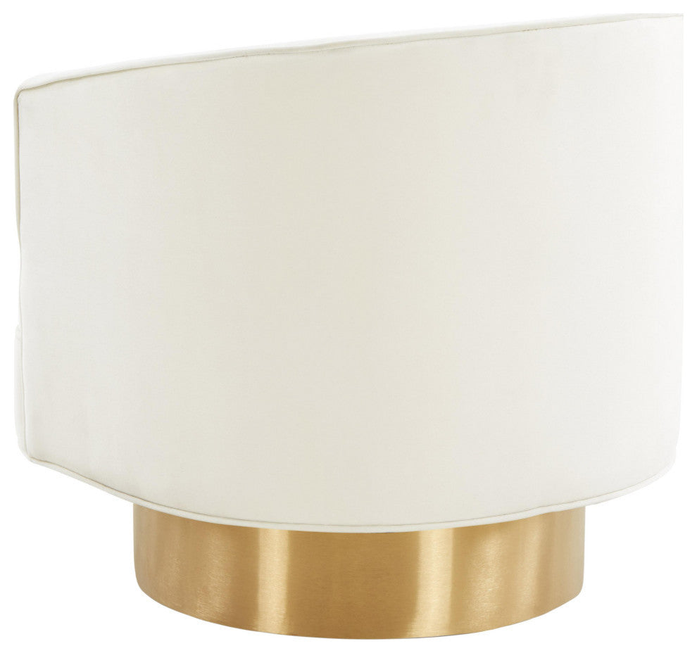 Stella Cream Velvet Swivel Chair - Cream