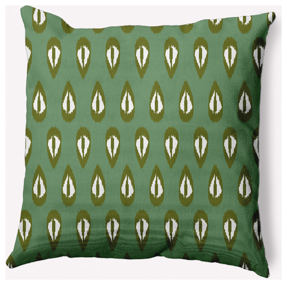 20" x 20" Ikat Tears Indoor/Outdoor Polyester Throw Pillow, Sage
