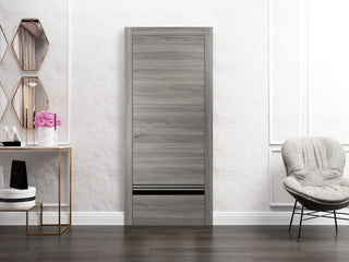 Solid French Door 36 x 80 | Planum 0012 Grey Matte with| Bathroom
