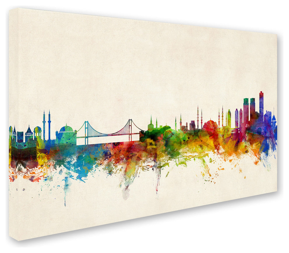 "Istanbul, Turkey Skyline" Canvas Art by Michael Tompsett