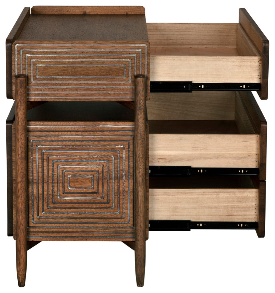 NOIR Furniture - Savino Side Table in Dark Walnut - GTAB970DW