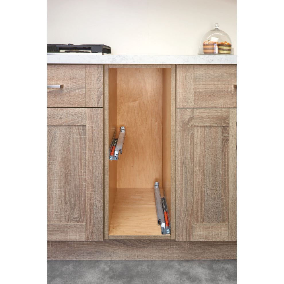 Wood Base Cabinet Utility Pull Out Organizer With Soft Close, 10.5"