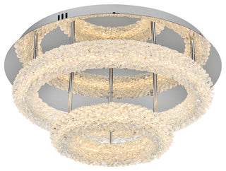 Elegant Lighting 3800F22L2 Bowen 22"W LED Semi-Flush Ceiling - Chrome