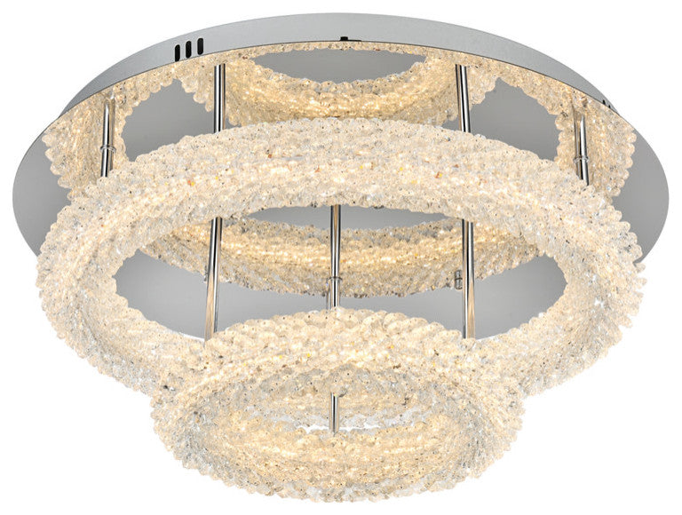 Elegant Lighting 3800F22L2 Bowen 22"W LED Semi-Flush Ceiling - Chrome