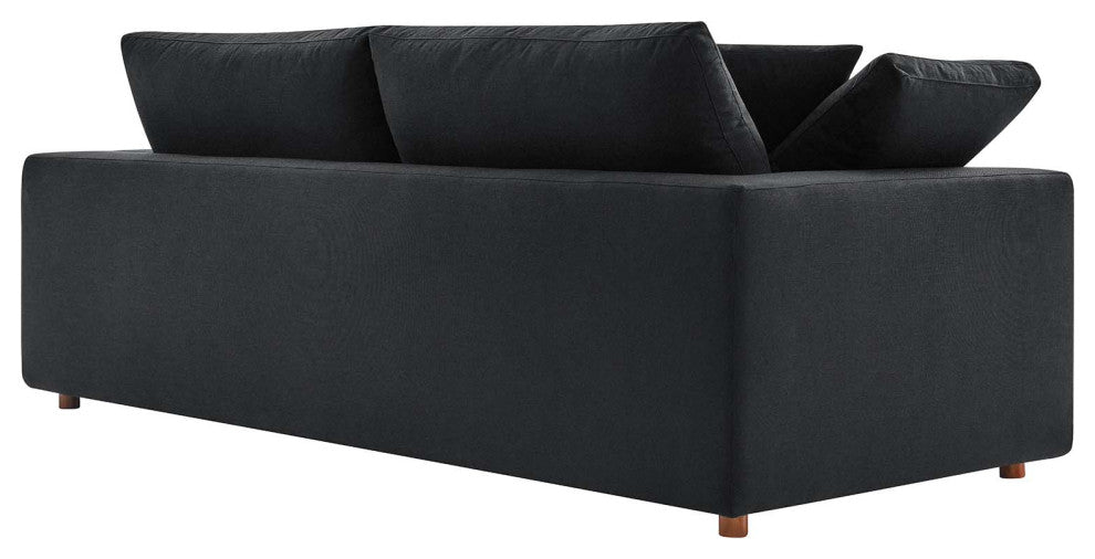 Commix Down Filled Overstuffed Sofa - Black