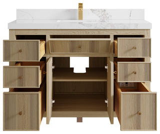 Sonoma Oak 48 Single Sink Bath Vanity with 2" Calacatta Nuvo