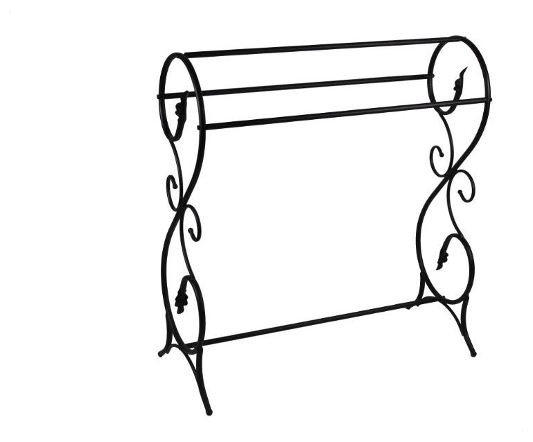 Benzara Antique Style Metal Towel Rack Stand, Black