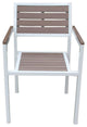 Meldecco-Winston Patio Dining Chair, White/Brown