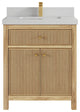 Sonoma 30 Single Sink Bath Vanity in Light Natural Teak with 2" Carrara Quartz