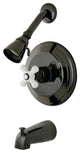 Kingston Pressure Balanced Tub/Shower Faucet w/Handle, Black Stainless Steel