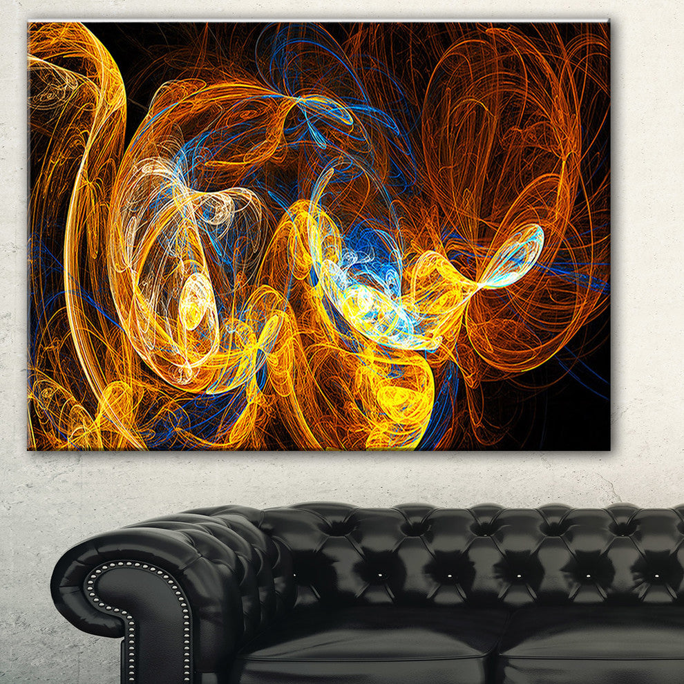"Fractal Smoke Texture Orange" Abstract Digital Art Canvas Print
