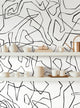 Entangled Lines Abstract Vinyl Peel and Stick Mural, Black, 24"x108", Single