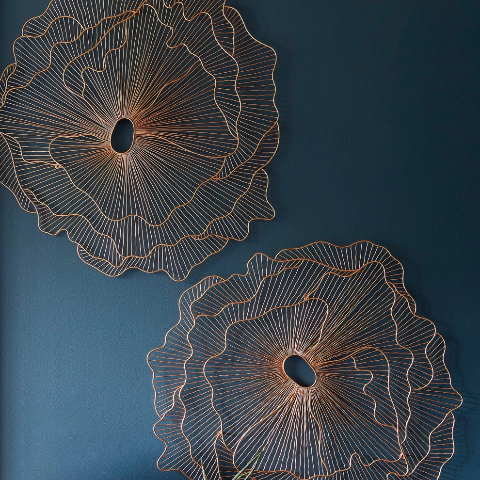 Poppy Flower Wall Art, Copper