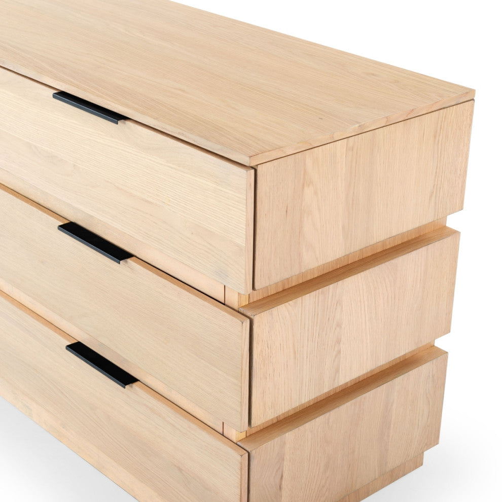 Safavieh Couture Titus 6 Drawer Stacked Dresser, Oak