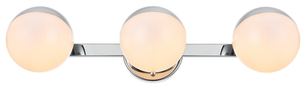 3 Light Chrome And Frosted White Bath Sconce