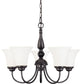Dupont 5 Light - 21" Chandelier With Satin White Glass
