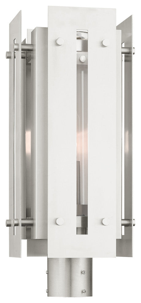 Livex Lighting Utrecht 1 Light Brushed Nickel Large Outdoor Post Top Lantern