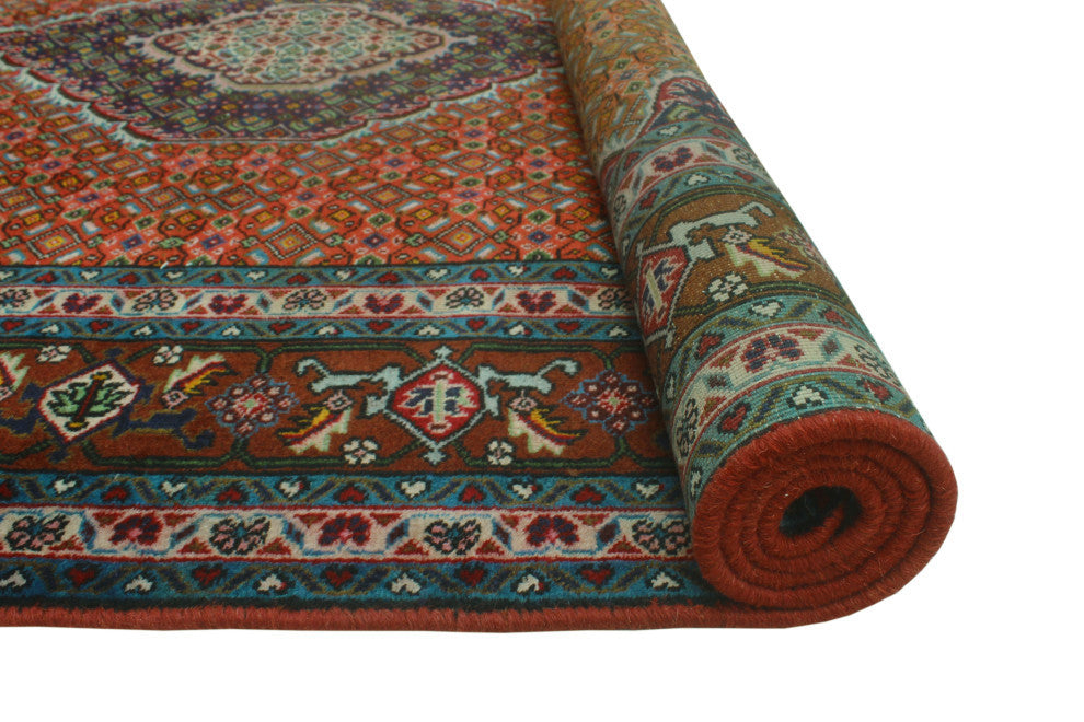 Fine Vintage Distressed Sabite Rust/Navy Rug, 6'4x9'5