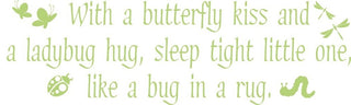 Butterfly Kisses Wall Decal, 12", Grey