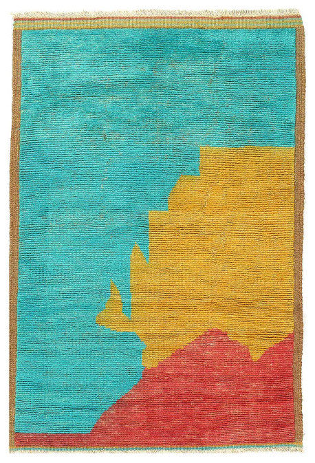Fine Hand Knotted Moroccan Rug 4'x6'