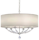 Crystorama Mirage 6 Light Drum Shade Chandelier, Polished Nickel