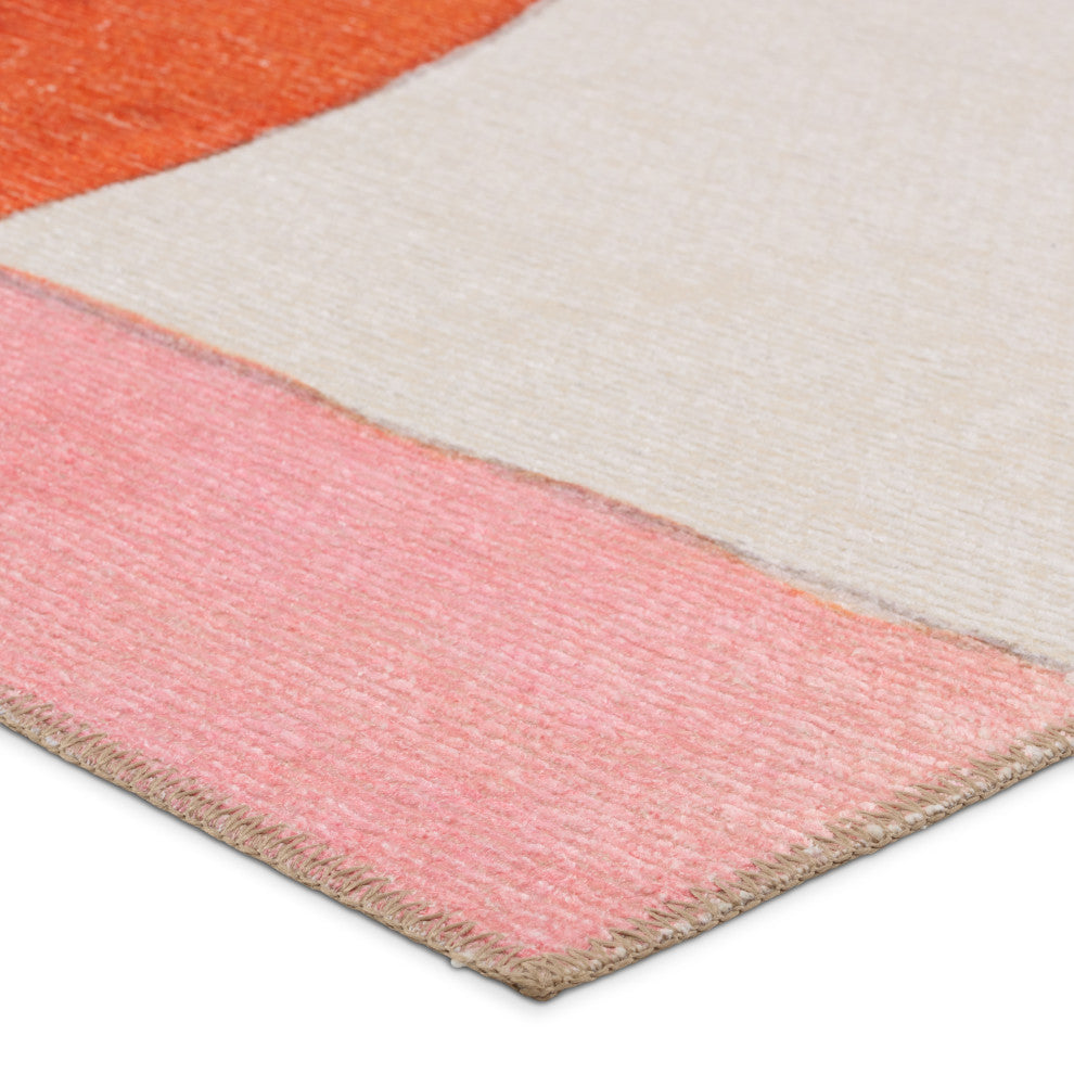 Sonic Powerloomed Indoor Abstract Pink/Multicolor Area Rug 9'X12'