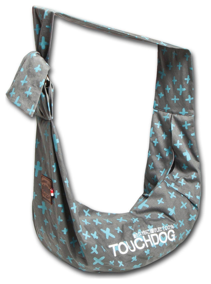 Touchdog 'Paw-Ease' Over-The-Shoulder Travel Sling Pet Carrier, Gray