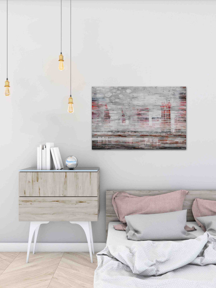 "NYC in Red" Print on Canvas, 36"x24"