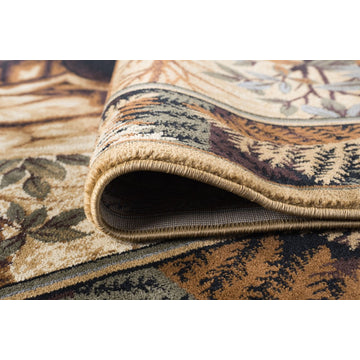 Fern Bear Novelty Lodge Pattern Beige Scatter Mat Rug, 2''x3''