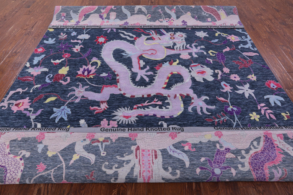 Dragon Design Hand Knotted Wool Rug 9' 0" X 12' 1" Q11801