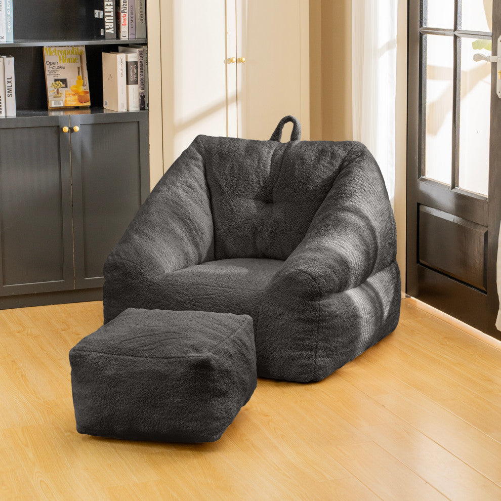 Gewnee Fluffy and Lazy Sofa, Black