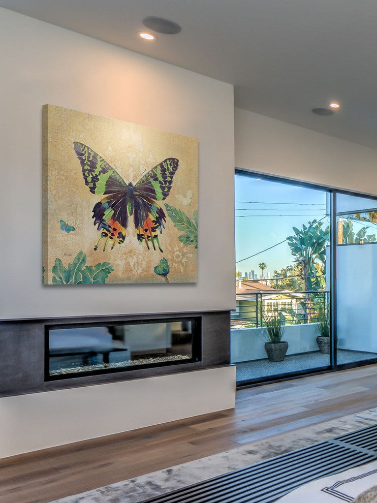 "Madagascar Sunset Butterfly" Painting Print on Canvas by Evelia