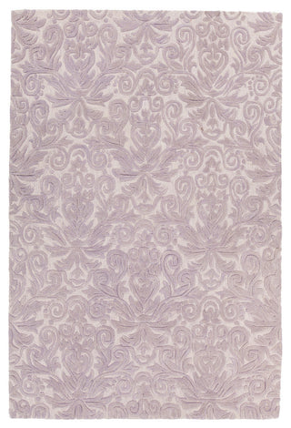 Yelena Hand Tufted Wool Rectangle Area Rug, 5' x 7'1/2", Purple/White