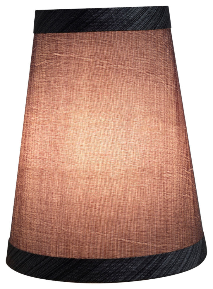 32651-5 Hardback Empire Chandelier Clip On Lamp Shade Gray & Black 2 1/2"x4"x5"