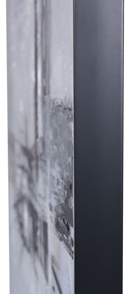 Voguish I Contemporary Hand Painted Textured Framed Canvas Multi-color