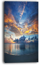 "Exotic Colorful Maldives Seashore" Seascape Art Canvas, 16"x32"