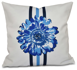 Flower Child, Floral Print Pillow, Blue, 20"x20"