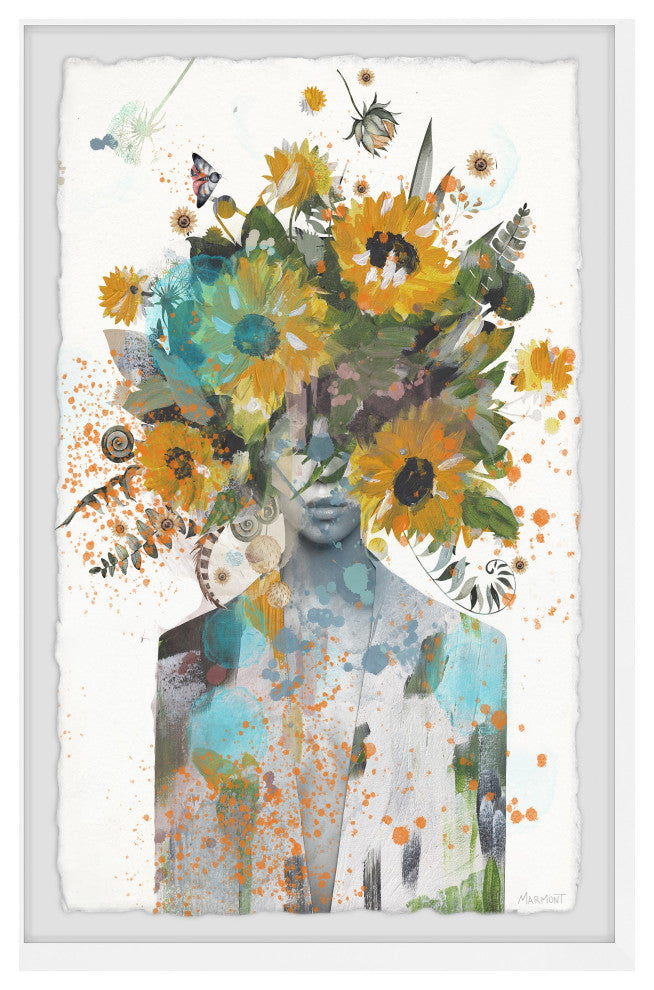 "Sunflower Jewel" Framed Painting Print, 16x24