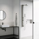 Bowery 58" H x 4" W 4-Jet Shower Panel with Round Shower Head and Tub Filler, Stainless